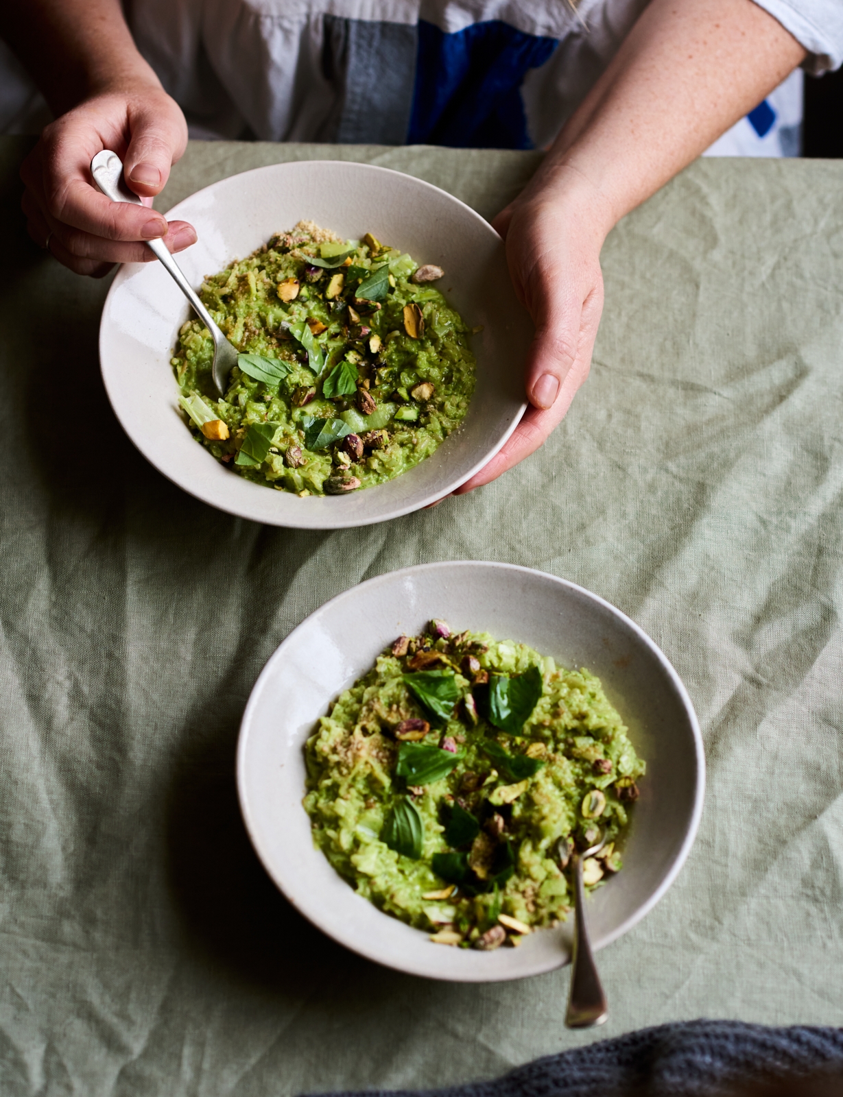 Green Pepper and Pistachio Risotto