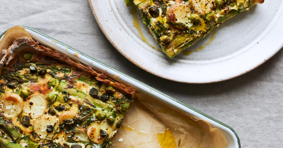 Asparagus, new potato and pea tart | Detox Kitchen