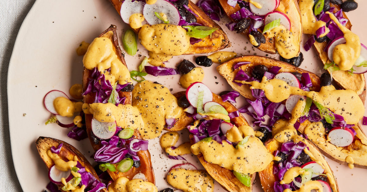 Black Bean &amp; Red Cabbage Stuffed Sweet Potatoes | Detox Kitchen