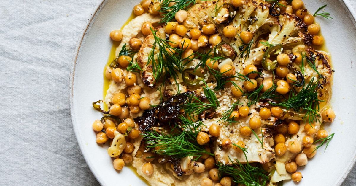 Cauliflower Steak with roasted chickpeas, butter bean… Detox Kitchen