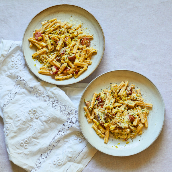 Creamy sundried tomato and lemon pasta