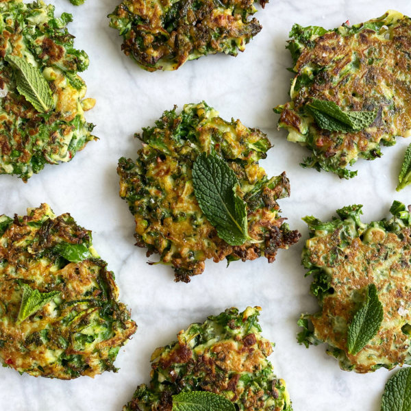 Kale, Mint and Chilli Fritters