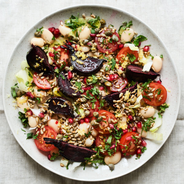 Roasted beetroot and butterbean salad