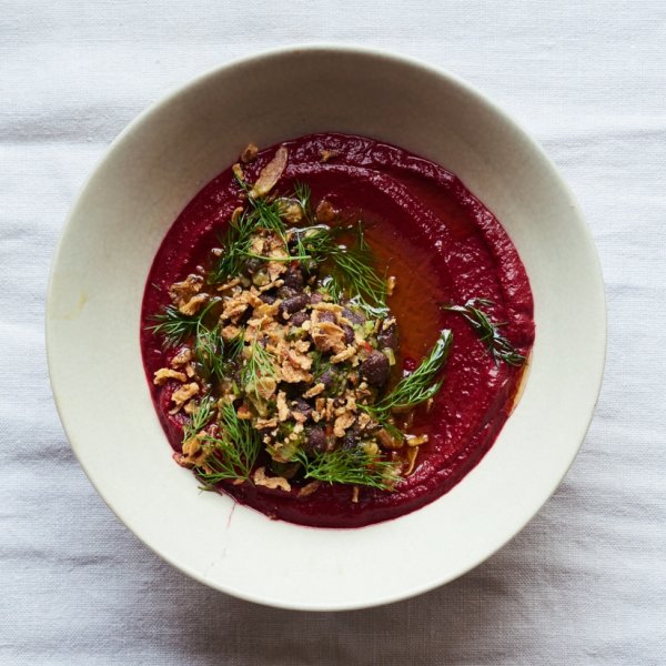 Roasted Beetroot Soup with Black Bean Salsa