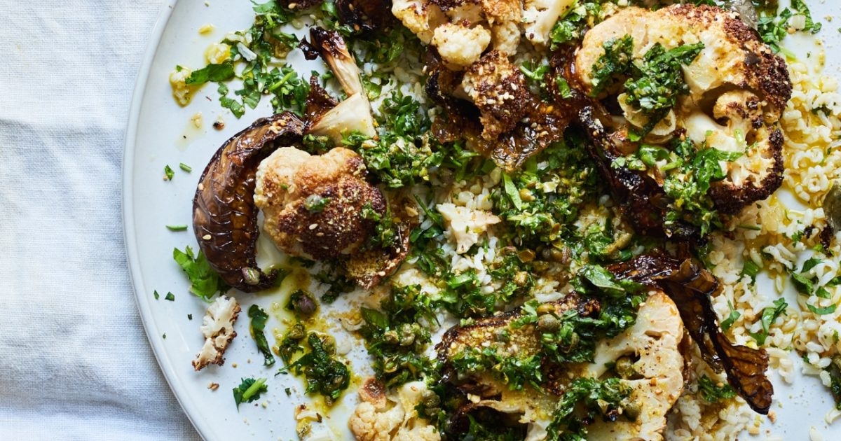 Roasted cauliflower with dukkah & salsa verde | Detox Kitchen