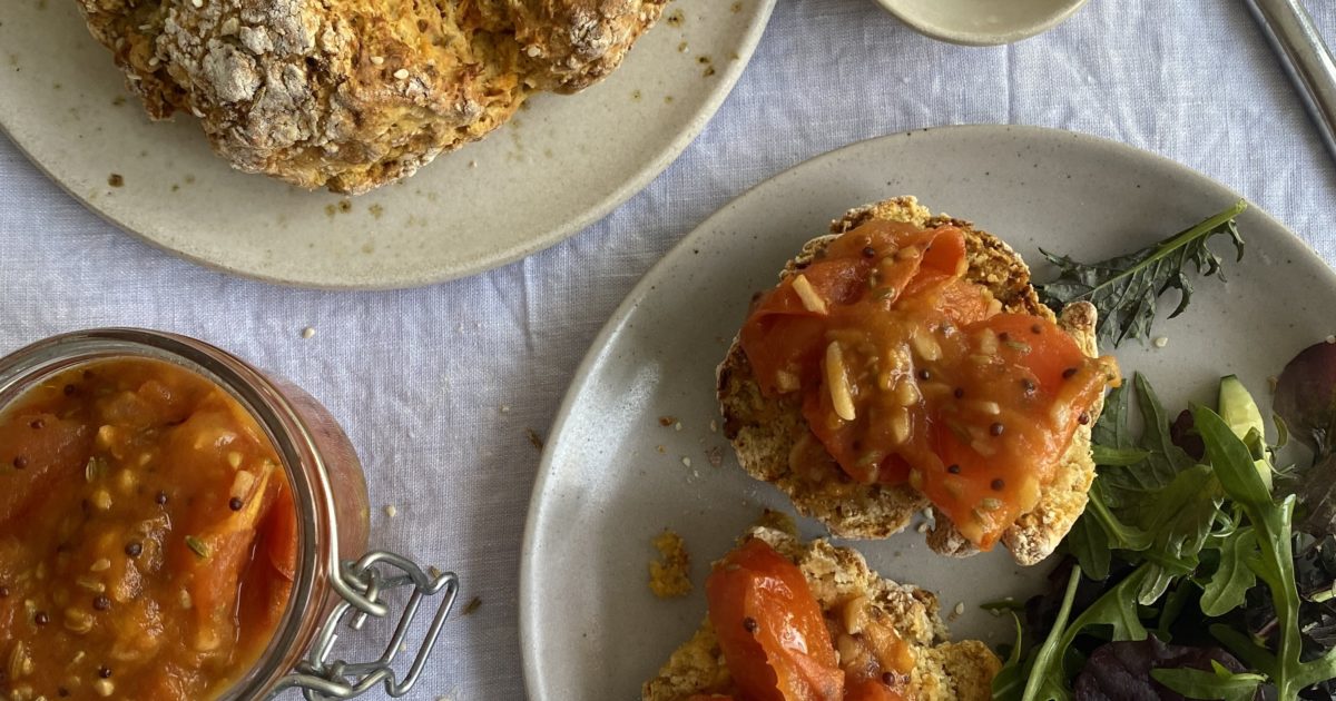 Sweet potato soda bread with tomato chutney Detox Kitchen