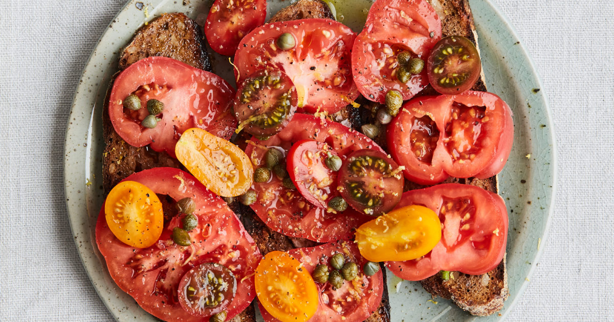 Tomatoes with Lemon Zest & Capers on Rye Bread | Detox Kitchen