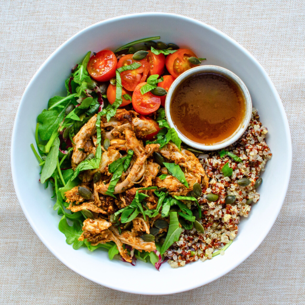 Red Pesto Chicken and Quinoa Salad