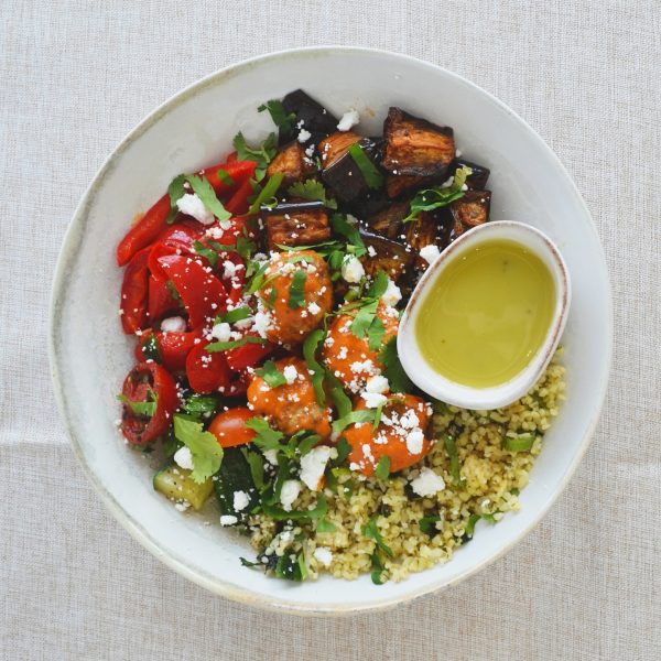 Mediterranean Mezze with Chicken Meatballs