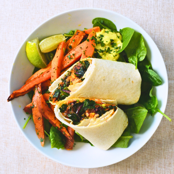 Sweet Potato and Tempeh Breakfast Burrito