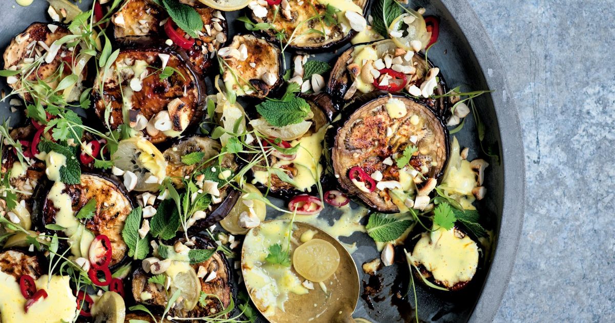 Baked aubergine and preserved lemon | Detox Kitchen