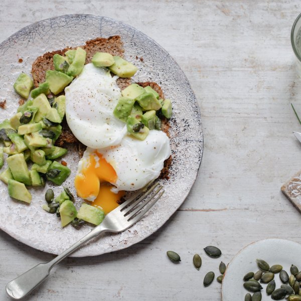 Two Poached Eggs with Avocado Smash